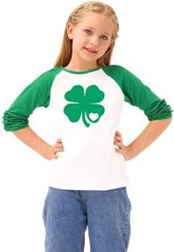 img 3 attached to 🎄 BesserBay Little Girl's Christmas Ruffled Sleeve Raglan Tee Shirt: Perfect for Ages 1-8!