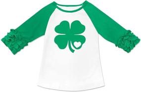 img 4 attached to 🎄 BesserBay Little Girl's Christmas Ruffled Sleeve Raglan Tee Shirt: Perfect for Ages 1-8!