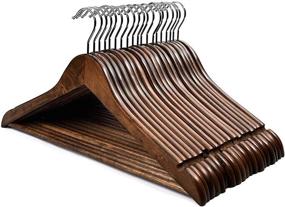 img 4 attached to 👕 CozyMood Hangers: Premium Walnut Wooden Hangers 20 Pack for Clothes & Suits