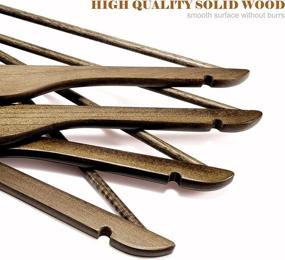 img 2 attached to 👕 CozyMood Hangers: Premium Walnut Wooden Hangers 20 Pack for Clothes & Suits