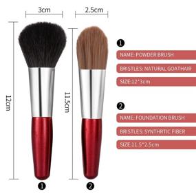 img 2 attached to 🧳 Travel-friendly Mini Makeup Brushes Set with Case - 5PCS Cosmetic Brushes Kit (Natural & Synthetic Hair) - Includes Foundation, Contouring, Blending, Blush, and Eyeshadow Brushes (Compact Size)