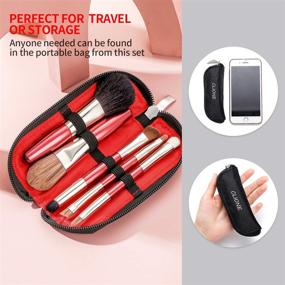 img 3 attached to 🧳 Travel-friendly Mini Makeup Brushes Set with Case - 5PCS Cosmetic Brushes Kit (Natural & Synthetic Hair) - Includes Foundation, Contouring, Blending, Blush, and Eyeshadow Brushes (Compact Size)