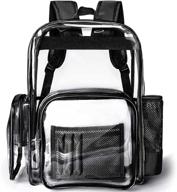 versatile clear backpack: f-color heavy duty pvc transparent bag for stadiums and schools logo