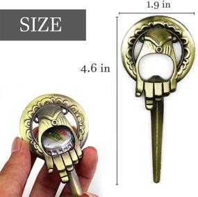 img 3 attached to 🔑 Set of 2 Hand of the King Bottle Opener - Bronze & Silver Letter Opener, Beer & Wine Opener, Bartender Gadgets - Barware Keychain Decorative Gift