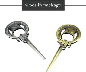 img 2 attached to 🔑 Set of 2 Hand of the King Bottle Opener - Bronze & Silver Letter Opener, Beer & Wine Opener, Bartender Gadgets - Barware Keychain Decorative Gift