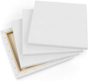 img 3 attached to 🎨 Arteza Stretched Canvas: Pack of 8 Square Blank Canvases, 10 x 10 Inches, 100% Cotton- ideal for Acrylic Pouring and Oil Painting