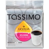 tassimo gevalia kona blend dark roast coffee t-discs – 15% kona coffee, bold & flavorful – compatible with tassimo single cup brewers – 16 count pack logo