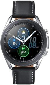 img 3 attached to 📱 Samsung Galaxy Watch 3 Stainless Steel 45mm SpO2 Oxygen Sleep GPS Sports Fitness Smartwatch IP68 Water Resistant International Model Fast Charge Cube Bundle Silver - No S Pay SM-R840
