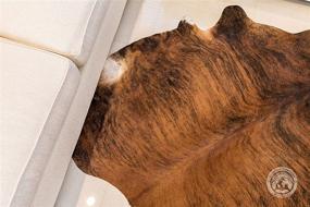 img 1 attached to 🐄 High-Quality Brindle Reddish Cowhide Rug - 6ft x 8ft (180cm x 240cm)