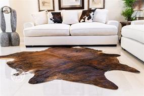 img 3 attached to 🐄 High-Quality Brindle Reddish Cowhide Rug - 6ft x 8ft (180cm x 240cm)