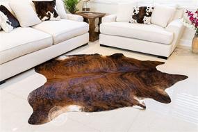 img 2 attached to 🐄 High-Quality Brindle Reddish Cowhide Rug - 6ft x 8ft (180cm x 240cm)