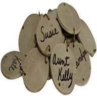 🏷️ cwi gifts replacement wooden birthday tags with jump rings - 48 pack, 1.25 inch rings logo