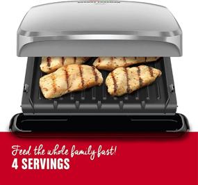 img 2 attached to 🍔 George Foreman GRP3060P: Ultimate 4-Serving Removable Plate Grill & Panini Press in Platinum