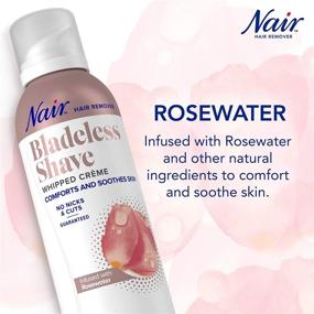 img 2 attached to 🌹 Nair Rosewater-Infused Bladeless Shave Whipped Crème: Effective Hair Remover, 5oz