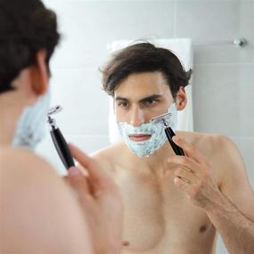 img 2 attached to 🪒 Men's Double Edge Safety Razor with 20 Premium Blades – EIGHTYLOO Classic Shaving Razor for Men, Compatible with all Double Edge Razor Blades (Black)