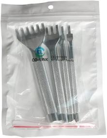 img 1 attached to 🔨 4-Piece Set of Flat Shape Lacing Stitching Chisel Punch Tools - Prong Options: 1/2/4/6, 3mm Width