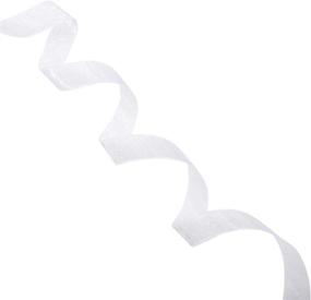 img 1 attached to Lkitty Fabric Chiffon Organza Ribbon - Premium Quality Shimmer Sheer Polyester Fiber – 3/8 inch x 50yd/Roll (Width:9mm) in White-029#