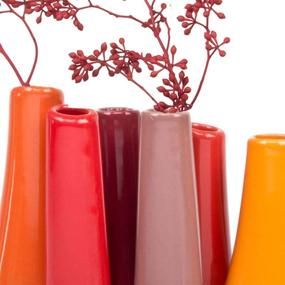 img 3 attached to 🍃 Chive - Pooley 2 Flower Vase Set, Small Ceramic Bud Vases, Decorative Floral Vases for Home Decor, Table Top Centerpieces, Arranging Bouquets, Set of 8 Connected Tubes (Pumpkin)