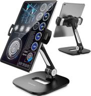 📱 abovetek stylish aluminum tablet stand: 360° swivel ipad & iphone desk mount holder for 4-11" tablets/smartphones – perfect for kitchen, bedside, office, pos, kiosk, showroom (black) logo