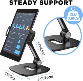 img 1 attached to 📱 AboveTEK Stylish Aluminum Tablet Stand: 360° Swivel iPad & iPhone Desk Mount Holder for 4-11" Tablets/Smartphones – Perfect for Kitchen, Bedside, Office, POS, Kiosk, Showroom (Black)