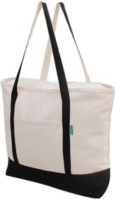 img 3 attached to Durable Heavy Duty Cotton Canvas Tote Bag for Versatile Use