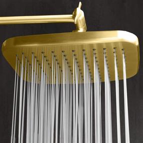 img 3 attached to 🚿 Enhanced ShowerMaxx Elite Series, Rectangular 8.5 x 6.5 inch High Pressure Rainfall Shower Head, Elevate Your Rainfall Experience with Polished Brass/Gold Finish