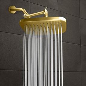 img 1 attached to 🚿 Enhanced ShowerMaxx Elite Series, Rectangular 8.5 x 6.5 inch High Pressure Rainfall Shower Head, Elevate Your Rainfall Experience with Polished Brass/Gold Finish