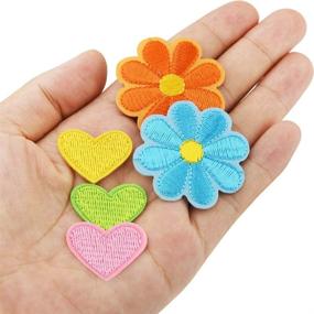 img 2 attached to 🧥 Lystaii 60pcs Iron On Patches - Cute Mini Heart, Flower, and Multi-Colored DIY Accessory - Sew-on Patches for Clothing, Jackets, Backpacks, Jeans, Hats, and Bags - Embroidered Applique Decoration