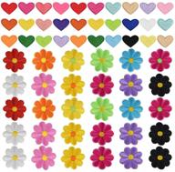 🧥 lystaii 60pcs iron on patches - cute mini heart, flower, and multi-colored diy accessory - sew-on patches for clothing, jackets, backpacks, jeans, hats, and bags - embroidered applique decoration logo