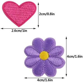 img 3 attached to 🧥 Lystaii 60pcs Iron On Patches - Cute Mini Heart, Flower, and Multi-Colored DIY Accessory - Sew-on Patches for Clothing, Jackets, Backpacks, Jeans, Hats, and Bags - Embroidered Applique Decoration