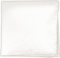 woven white solid pocket square logo