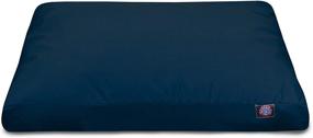 img 4 attached to Solid Navy Blue Medium Rectangle Pet Bed by Majestic Pet