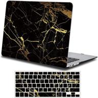 🖥️ one micron case: black gold marble pattern hard shell for macbook 12 inch with retina display (model: a1534) – including keyboard cover logo