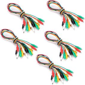 img 4 attached to Foraineam 50-Piece Test Leads Set with Alligator Clips in 5 Vibrant Colors, featuring Double-ended Insulated Testing Wire Clips