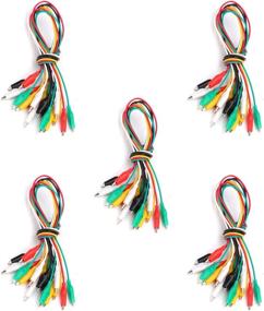 img 3 attached to Foraineam 50-Piece Test Leads Set with Alligator Clips in 5 Vibrant Colors, featuring Double-ended Insulated Testing Wire Clips