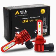 🚘 newest alla lighting h10 9145 led fog lights bulb, 6000k xenon white canbus error free, py20d base, 9140 9040 9045 9155 compatible, 12v al-r vision, 5200 lumens xtreme super bright replacement for cars, trucks. logo