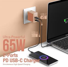 img 3 attached to SlimQ 65W GaN Charger [USB C+USB A] 2 Ports Wall Charger Laptop Accessories