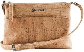 img 4 attached to 👜 Corkor Crossbody: Cruelty-Free Leather Women's Handbags & Wallets in Natural Crossbody Bags