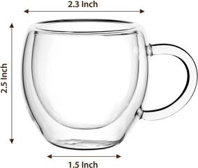 img 3 attached to ☕ 2-Pack Clear Double Wall Insulated Espresso Cups With Handle - Microwave & Dishwasher Safe