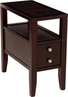 stylish and functional crown mark matthew chair side table in espresso - a must-have addition to your living space logo