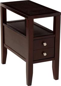 img 4 attached to Stylish and Functional Crown Mark Matthew Chair Side Table in Espresso - A Must-Have Addition to Your Living Space