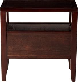 img 2 attached to Stylish and Functional Crown Mark Matthew Chair Side Table in Espresso - A Must-Have Addition to Your Living Space