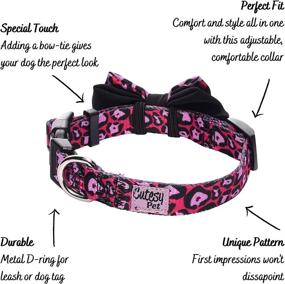 img 3 attached to Cutesy Pet Dog Collar: Adjustable Bow, 4 Designs & Sizes, Comfortable & Strong!