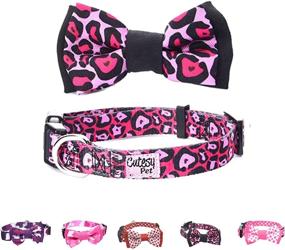 img 4 attached to Cutesy Pet Dog Collar: Adjustable Bow, 4 Designs & Sizes, Comfortable & Strong!