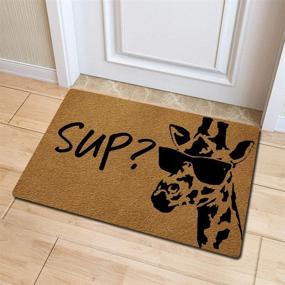 img 3 attached to Welcome Indoor Door Mat with Funny Sup Cool Giraffe What's Up Design | Personalized Front Porch Rugs | Anti-Slip Rubber (23.6 X 15.7 inch) | Prank Gift Decor Area Rugs | Entrance Way Indoor Novelty Mats