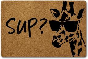 img 4 attached to Welcome Indoor Door Mat with Funny Sup Cool Giraffe What's Up Design | Personalized Front Porch Rugs | Anti-Slip Rubber (23.6 X 15.7 inch) | Prank Gift Decor Area Rugs | Entrance Way Indoor Novelty Mats