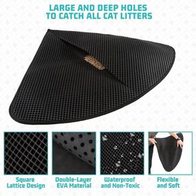 img 2 attached to EXPAWLORER Cat Litter Mat - Waterproof Urine Proof Kitty Litter Mat, Easy Clean Scatter Control, Square Design for Litter Sector Box