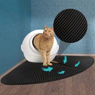 expawlorer cat litter mat - waterproof urine proof kitty litter mat, easy clean scatter control, square design for litter sector box logo