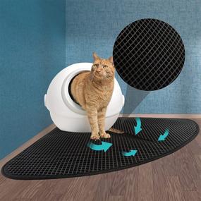 img 4 attached to EXPAWLORER Cat Litter Mat - Waterproof Urine Proof Kitty Litter Mat, Easy Clean Scatter Control, Square Design for Litter Sector Box