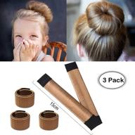 👧 aisonbo hair bun maker, 5.9-inch magic bun shaper donut hair styling for kids, curler roller dish headbands - pack of 3, brown logo